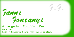 fanni fontanyi business card